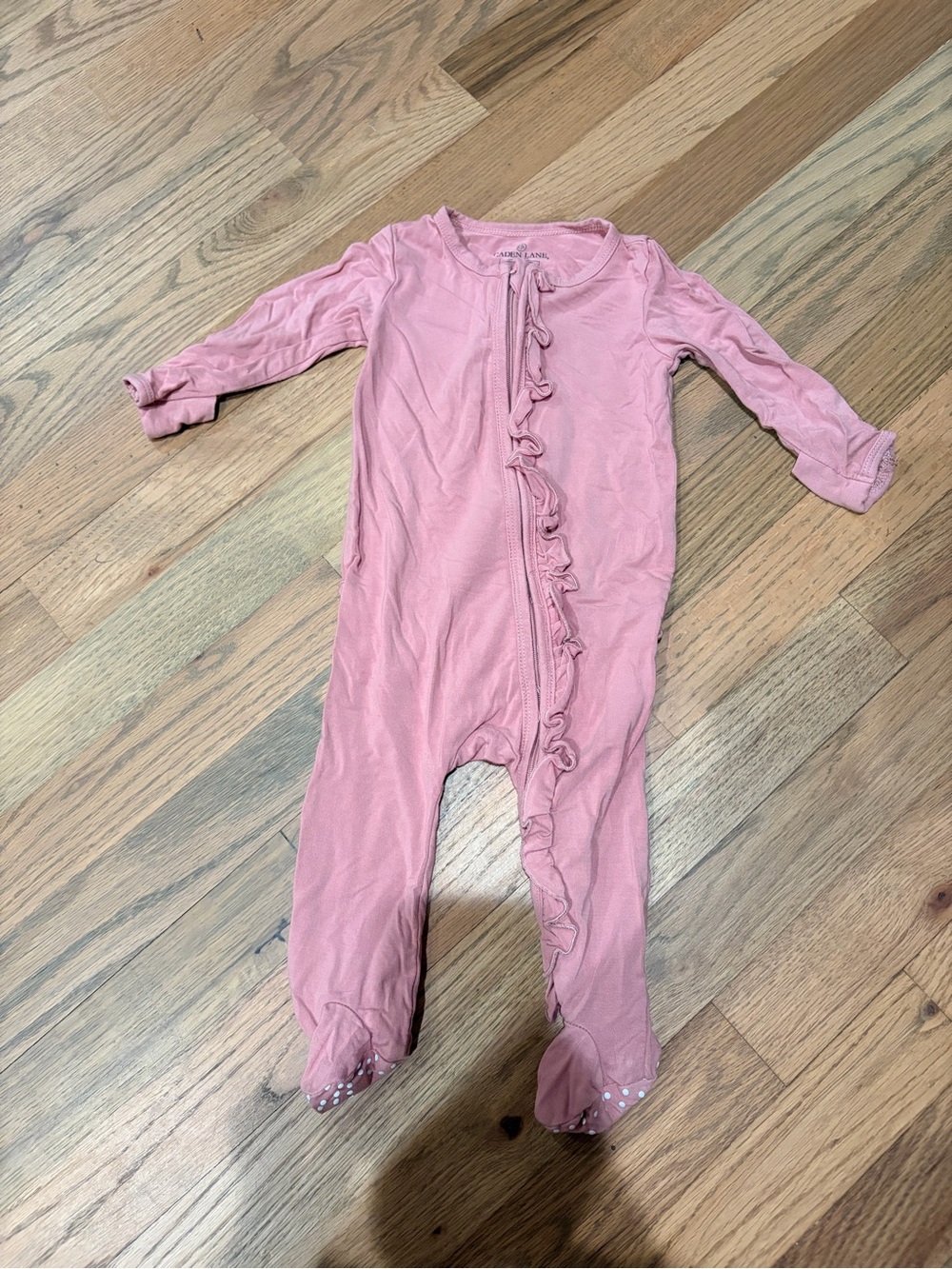 Caden Lane baby girl super soft long sleeve/pants onesie with ruffles